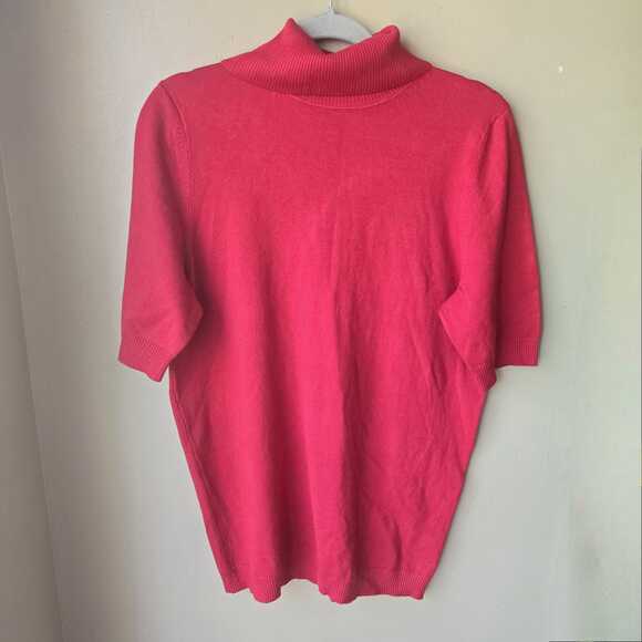 Lane Bryant Sweaters - NWT Lane Bryant Women's Red Short Sleeve Sweater Size 14 16 Turtleneck Keyhole
